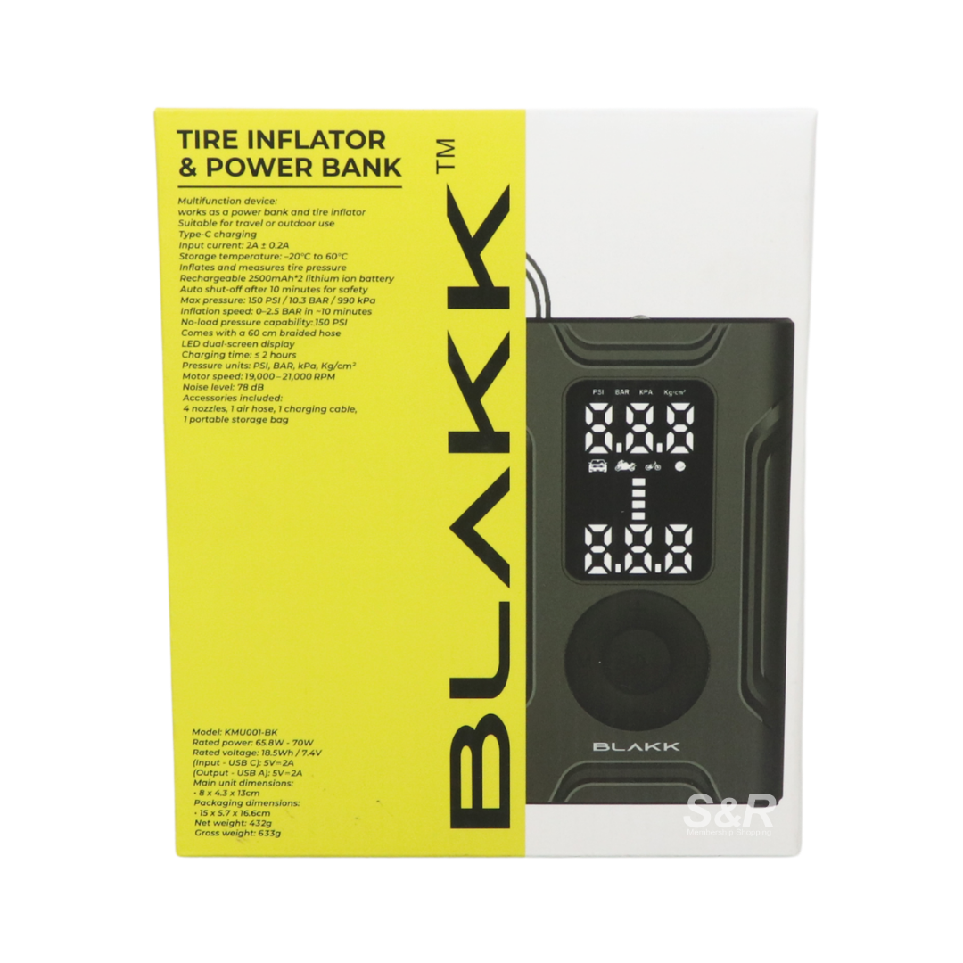 Blakk Portable Tire Inflator & Power Bank